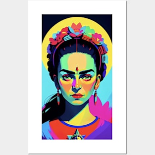 Frida's Kaleidoscopic Carnival: Colorful Illustration Posters and Art